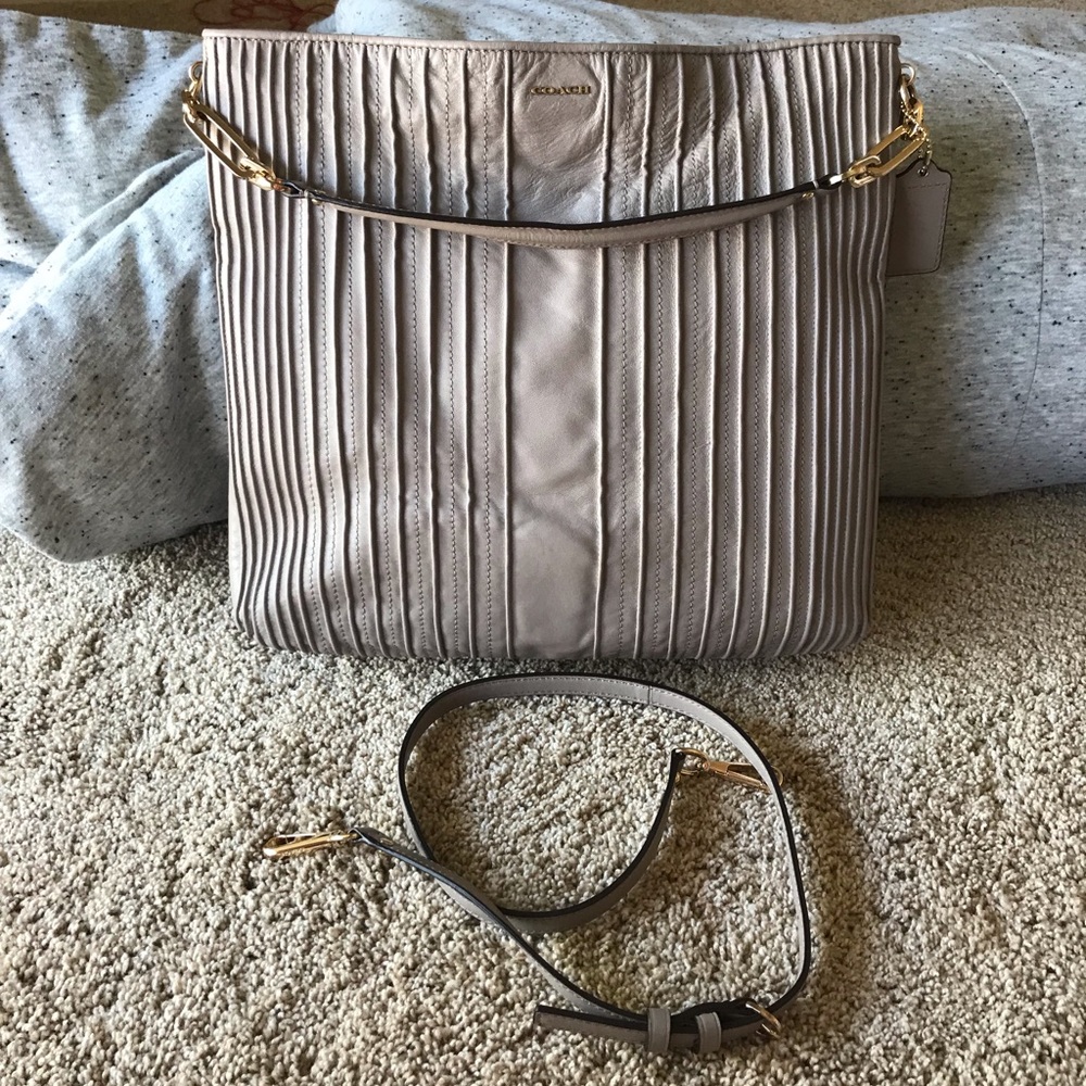 Gray leather Coach bag